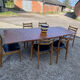 Table avec rallonges en teck, style scandinave, édition eros, vers 1960, dimensions 227x 90 cm