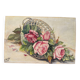 Painting basket of roses bouquet 1945 signed
