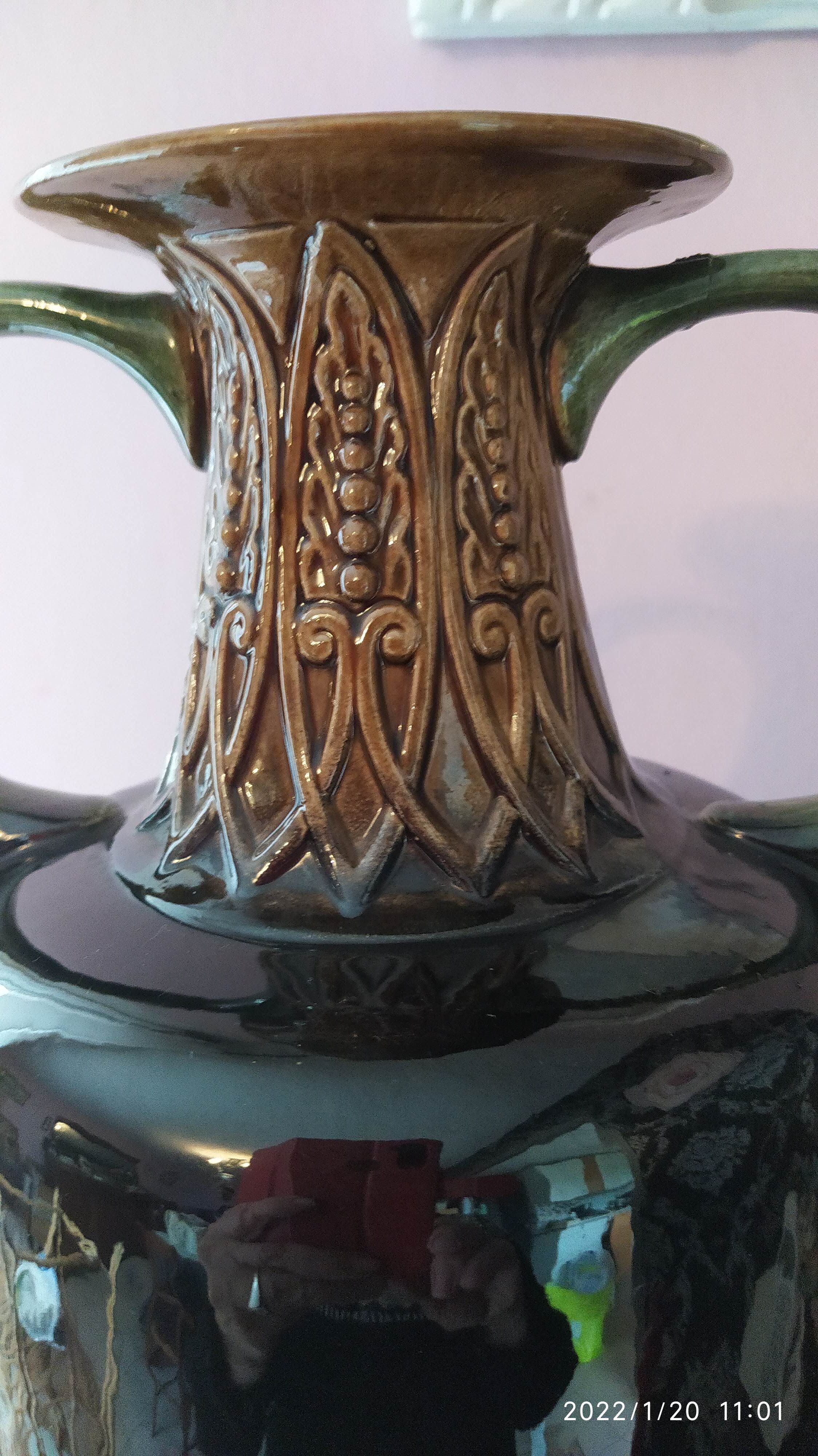 Large art deco ceramic vase form Amphora