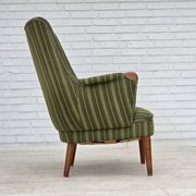 1960s, Danish armchair, green furniture wool, teak wood.