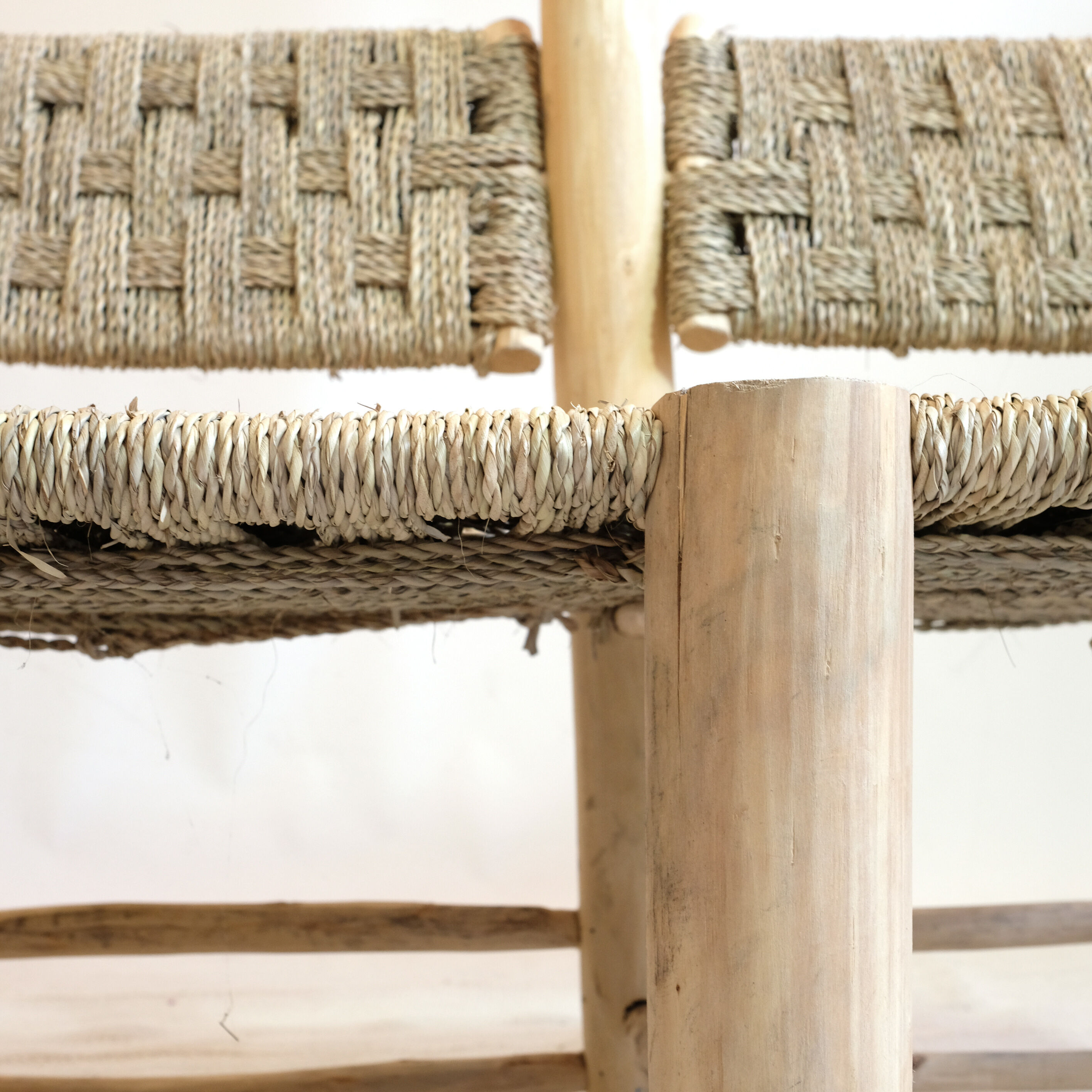 Banquette marocain en bois et corde