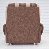 Fauteuil relax danois, revêtement en laine d'origine, années 70