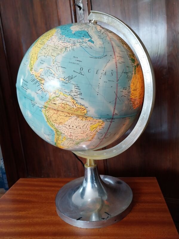Mappemonde lumineuse années 80