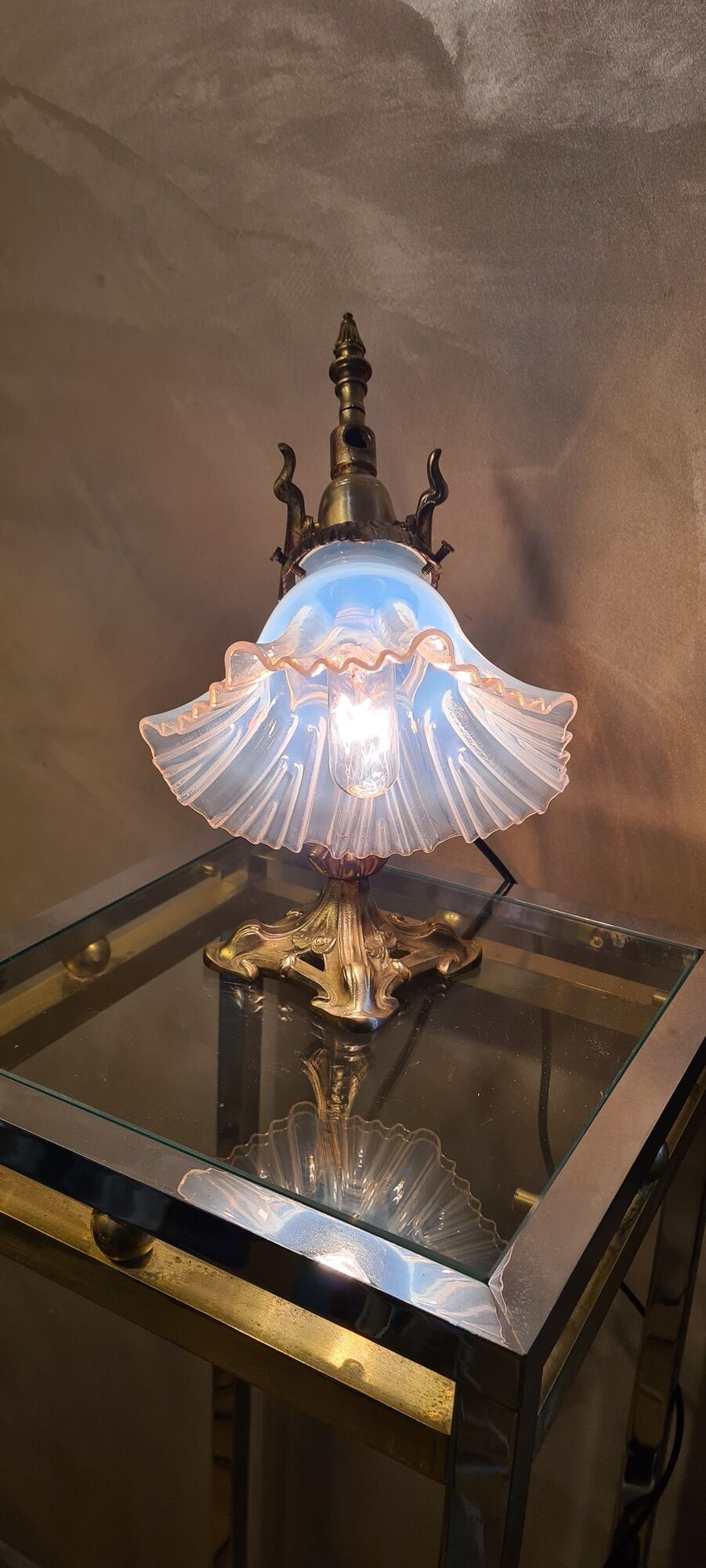 Art Nouveau bronze lamp
