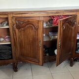 Louis XV Style Sideboard in Mahogany with Four Doors