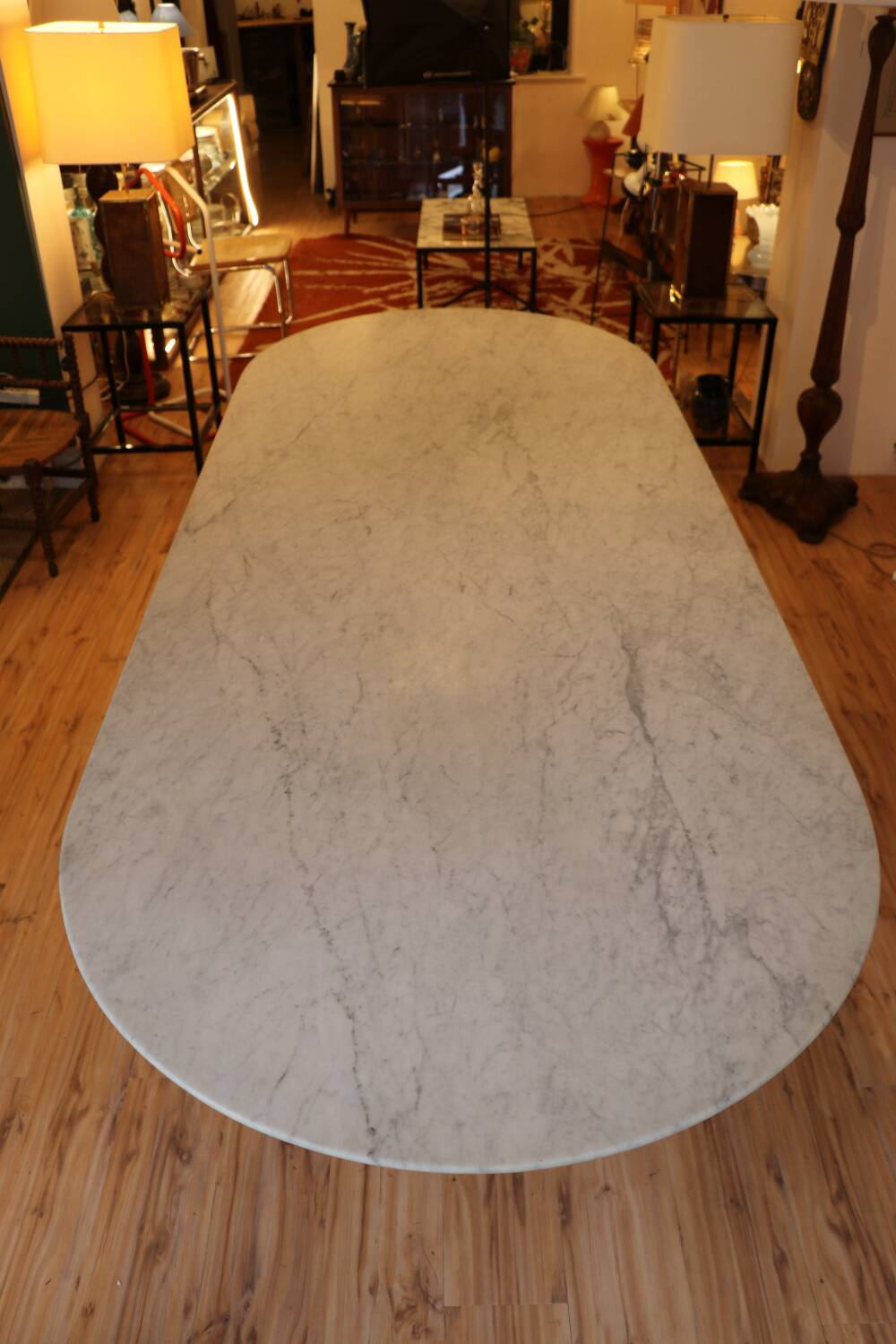 Large marble dining table, 1980s