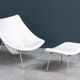 Pair of armchairs and ottoman Oyster F159 Artifort Pierre Paulin