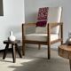 Fauteuil en bois naturel (teck) design minimaliste