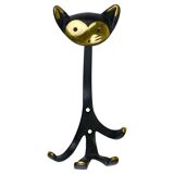 Animal wall hook in brass by Walter Bosse, Cat Zoo by Herta Baller, Austria, 1950s.
