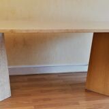 Table de salle à manger en travertin années 80