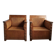 Paire de fauteuils bois et cannage