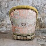 Paire de fauteuils Napoléon III en tissu Etro, France, fin XIXe