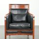 Black leather Art Deco design armchair in good condition