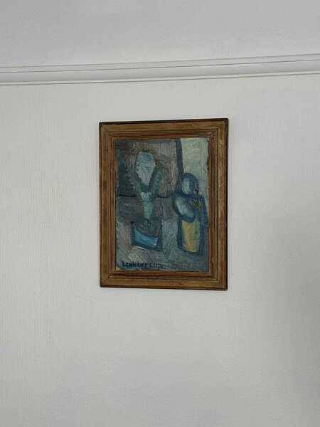 Original mid-century Swedish oil on panel – “Plant Pot” by Lennart Liljo – vintage & framed – 34 × 43 cm
