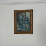 Original mid-century Swedish oil on panel – “Plant Pot” by Lennart Liljo – vintage & framed – 34 × 43 cm