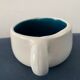 2 cups maja white and blue enamelled ceramic cups