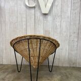 Pair of wicker basket armchairs