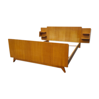 Vintage bed in oak feet compass