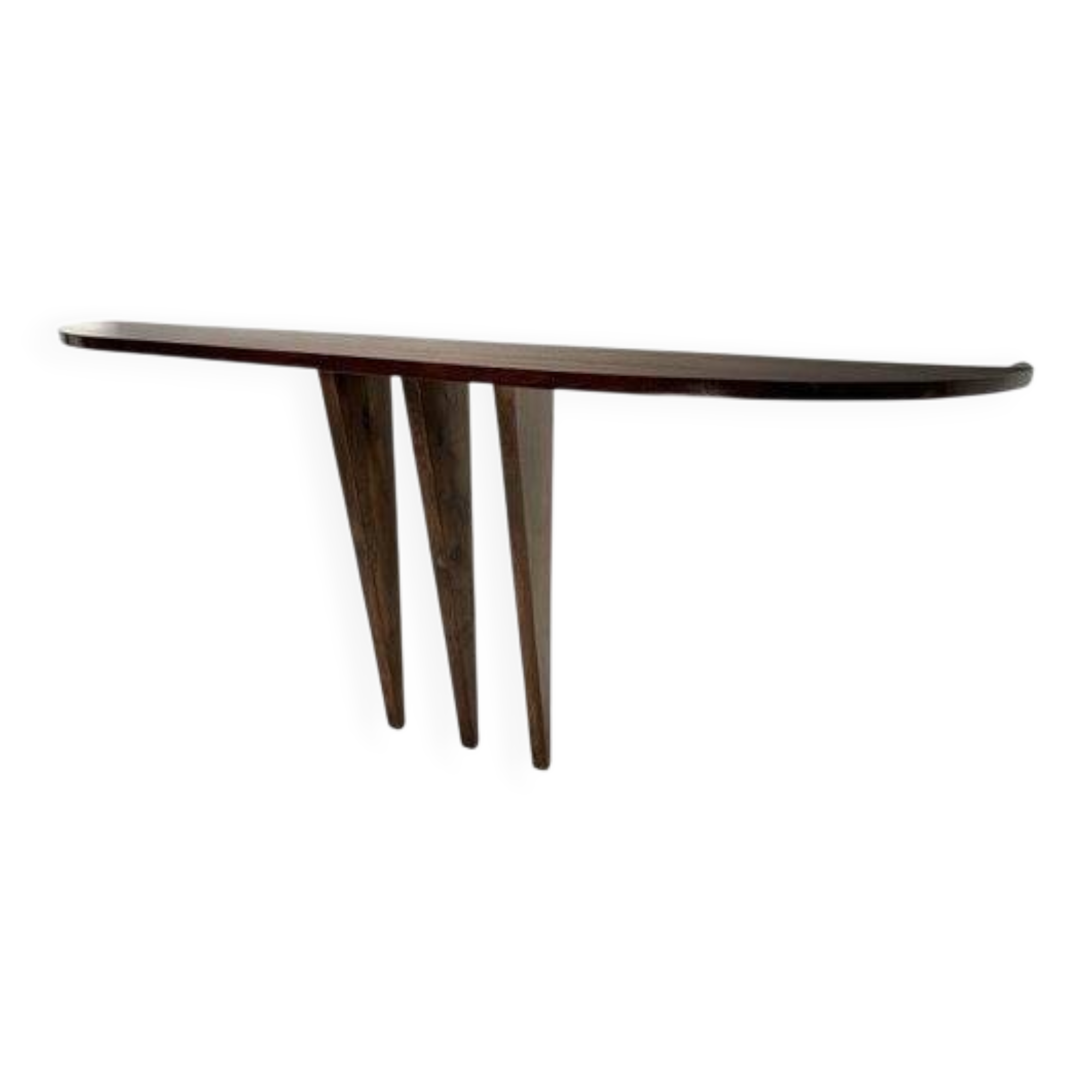 Mid-Century Italian Wooden Wall-Mounted Console Table in the style of Ulrich, 1950s