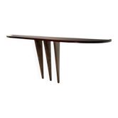 Mid-Century Italian Wooden Wall-Mounted Console Table in the style of Ulrich, 1950s