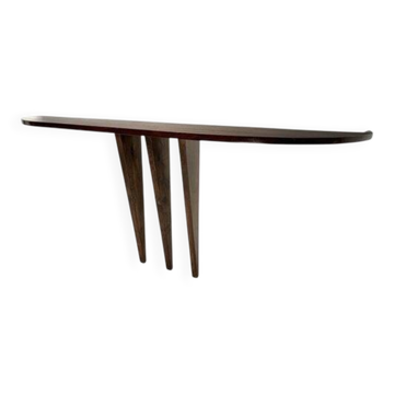 Mid-Century Italian Wooden Wall-Mounted Console Table in the style of Ulrich, 1950s