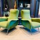 Pair of vintage mid-century organic design armchairs.