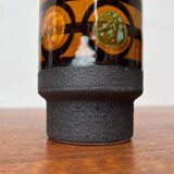 Mid-century brutalist West German pottery punch bowl and cups by WGP of Dümler & Breiden, 1960s, set of 10.