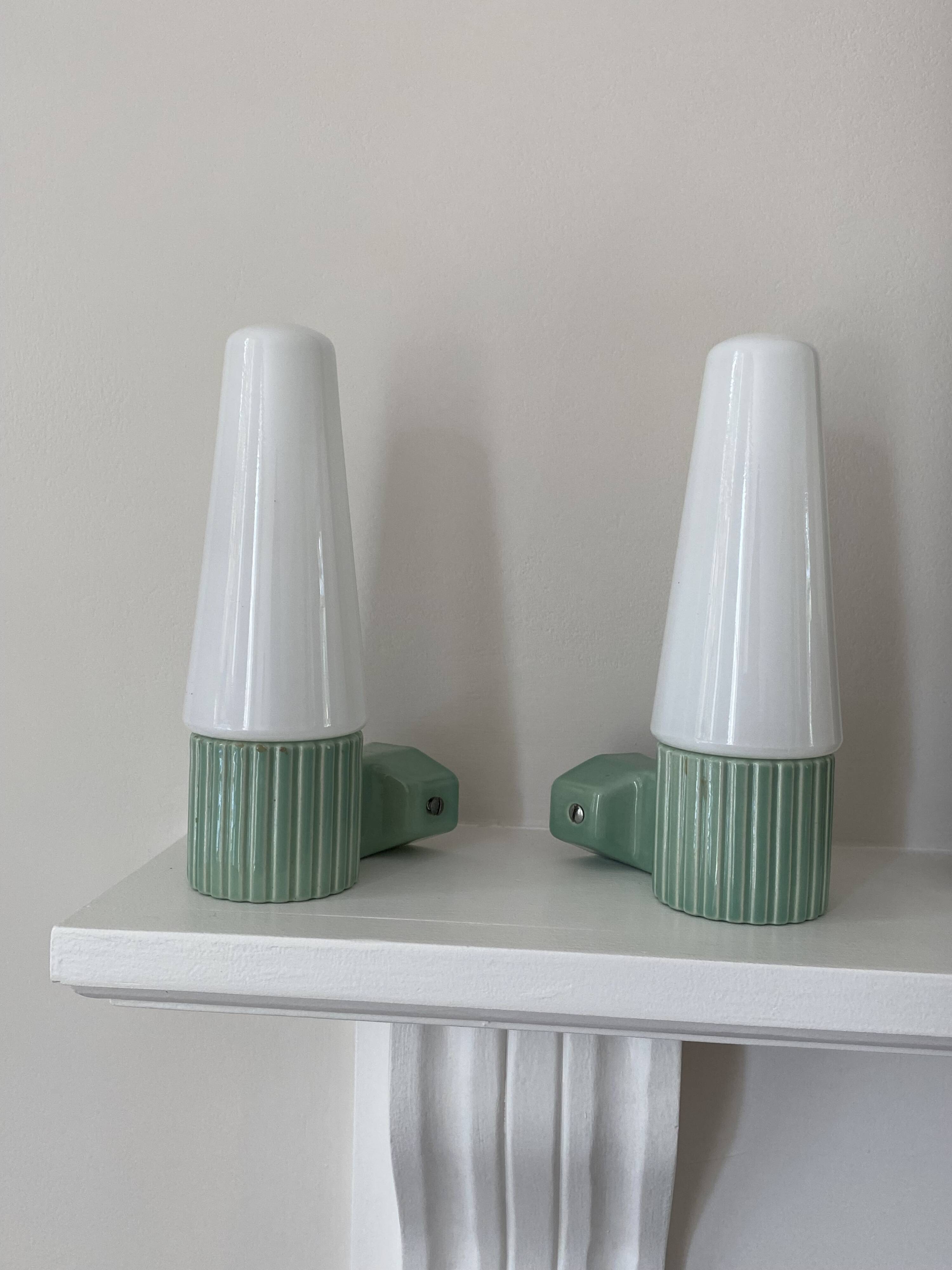Sigvard Bernadotte ceramic base wall lights