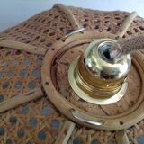 Rattan and caning hanging lamp