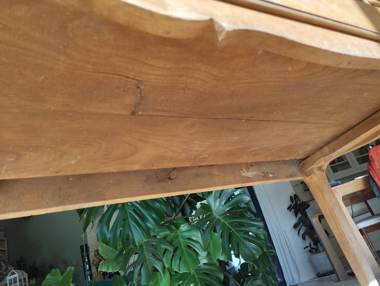 Secrétaire ancien à abattant en bois fruitier, fin XIXème s.