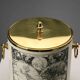 Vintage brass and fabric ice bucket, Italy, 1970s.