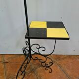 Vintage wrought iron and ceramic lamppost 1950