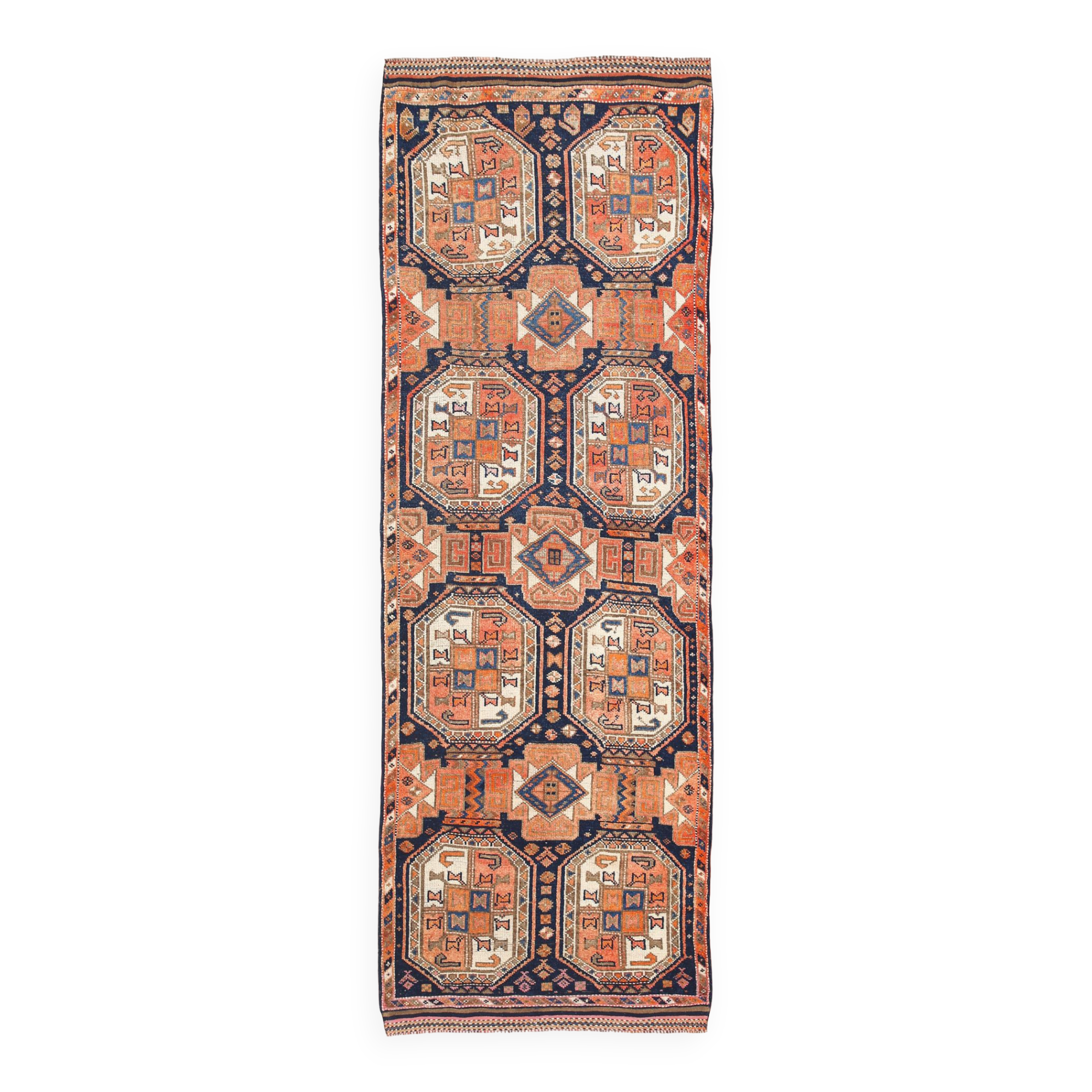 4x10 Wide Vintage Runner Rug, 110x323Cm