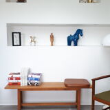 Bench in solid raw oak artisanal
