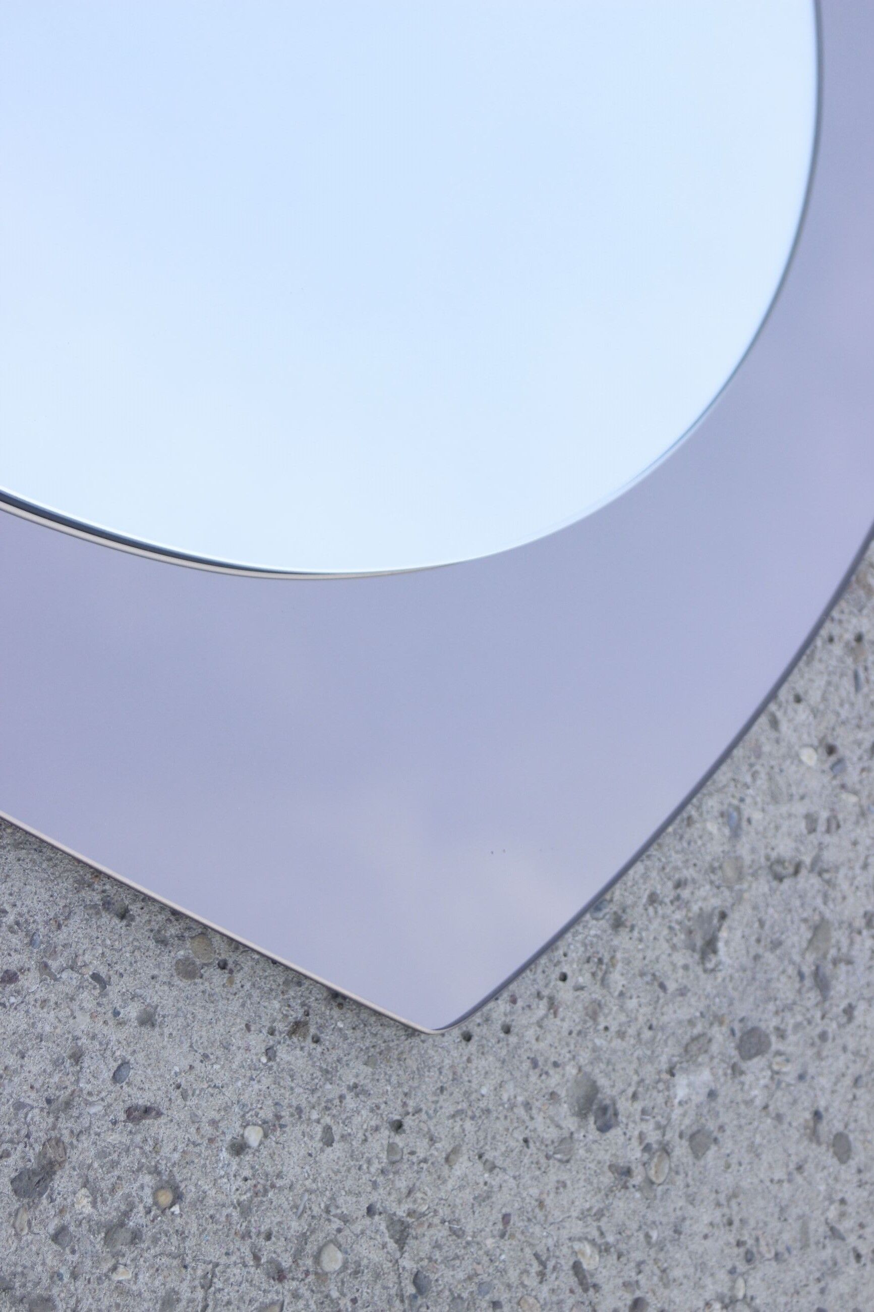 Vintage mirror bi-toned smoky contour Italy 1970s 58x73cm