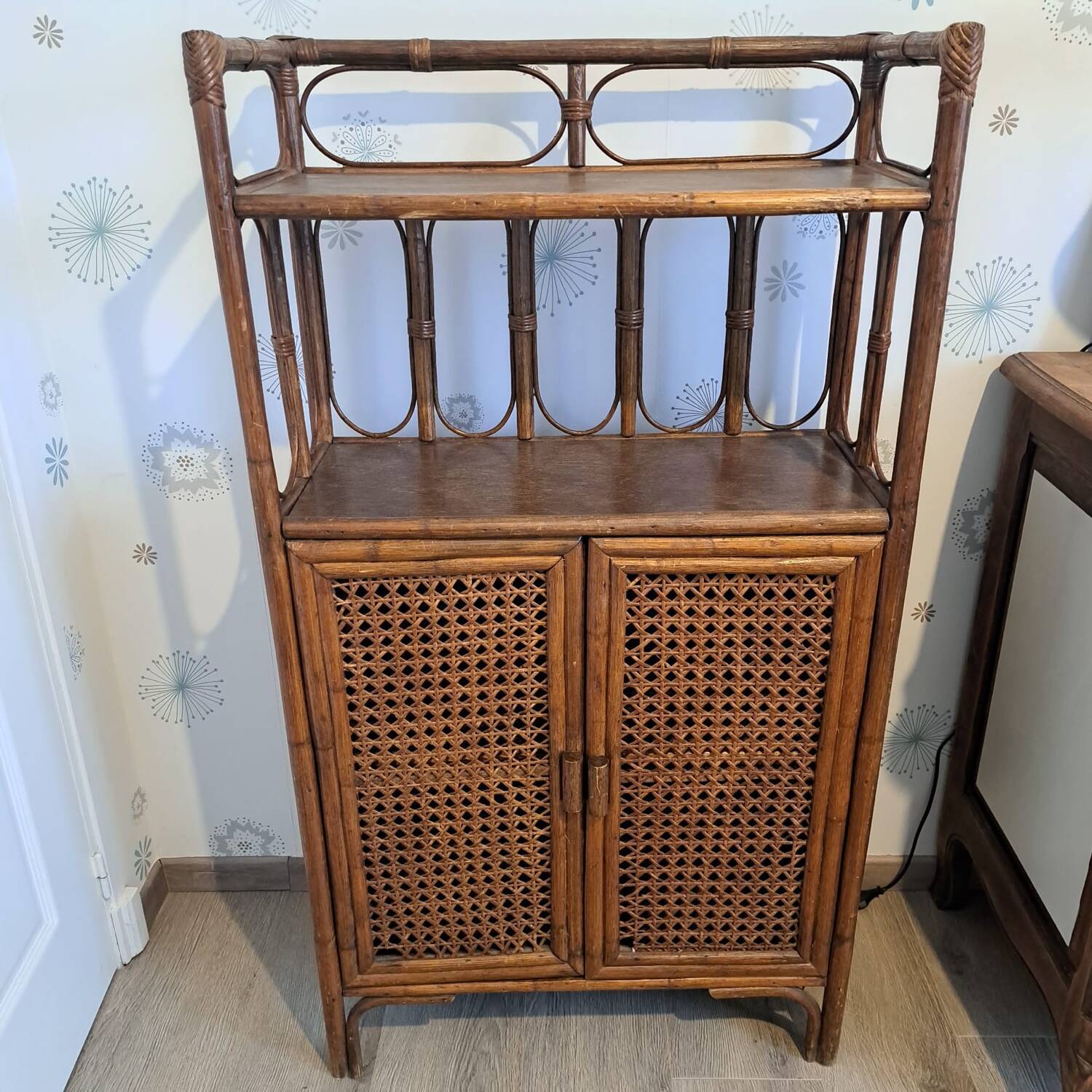 Rattan shelf