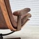 1960s, Scandinavian swivel armchair, brown furniture leather.