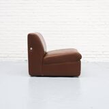 Cognac Leather Modular Sofa by Artifort