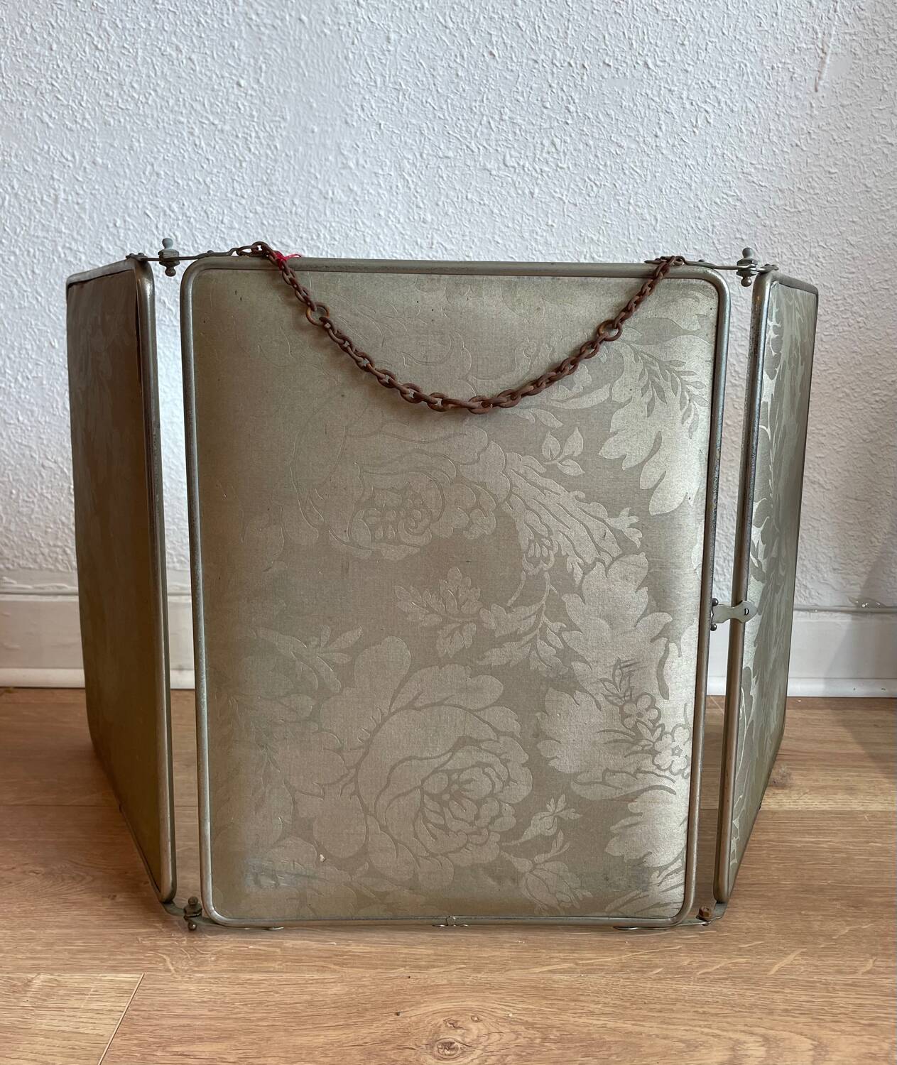 Large triptych barber mirror circa 1950, to stand or hang