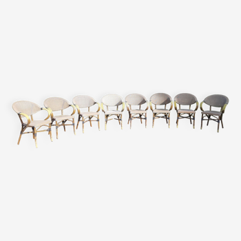 8 metal terrace armchairs by Roland Vlaeminck