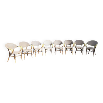 8 metal terrace armchairs by Roland Vlaeminck