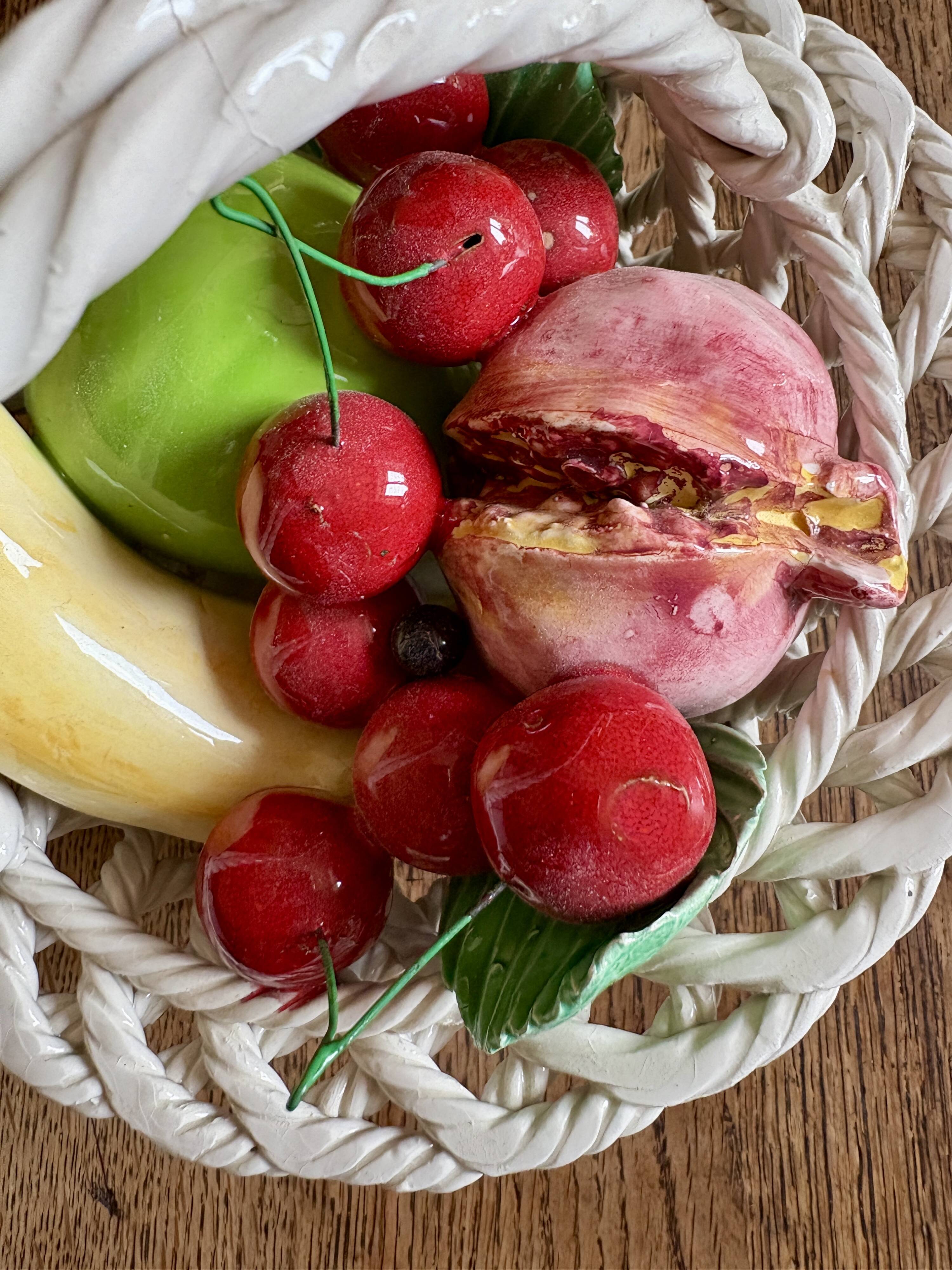 Vintage ceramic fruit basket