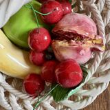 Vintage ceramic fruit basket