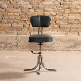 Industrial craft chair made of metal and imitation leather