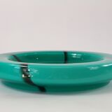 Ensemble trois vases en verre vert de Murano, vintage