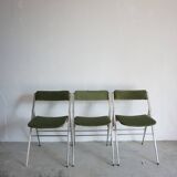 Lot of 3 velvet folding chairs