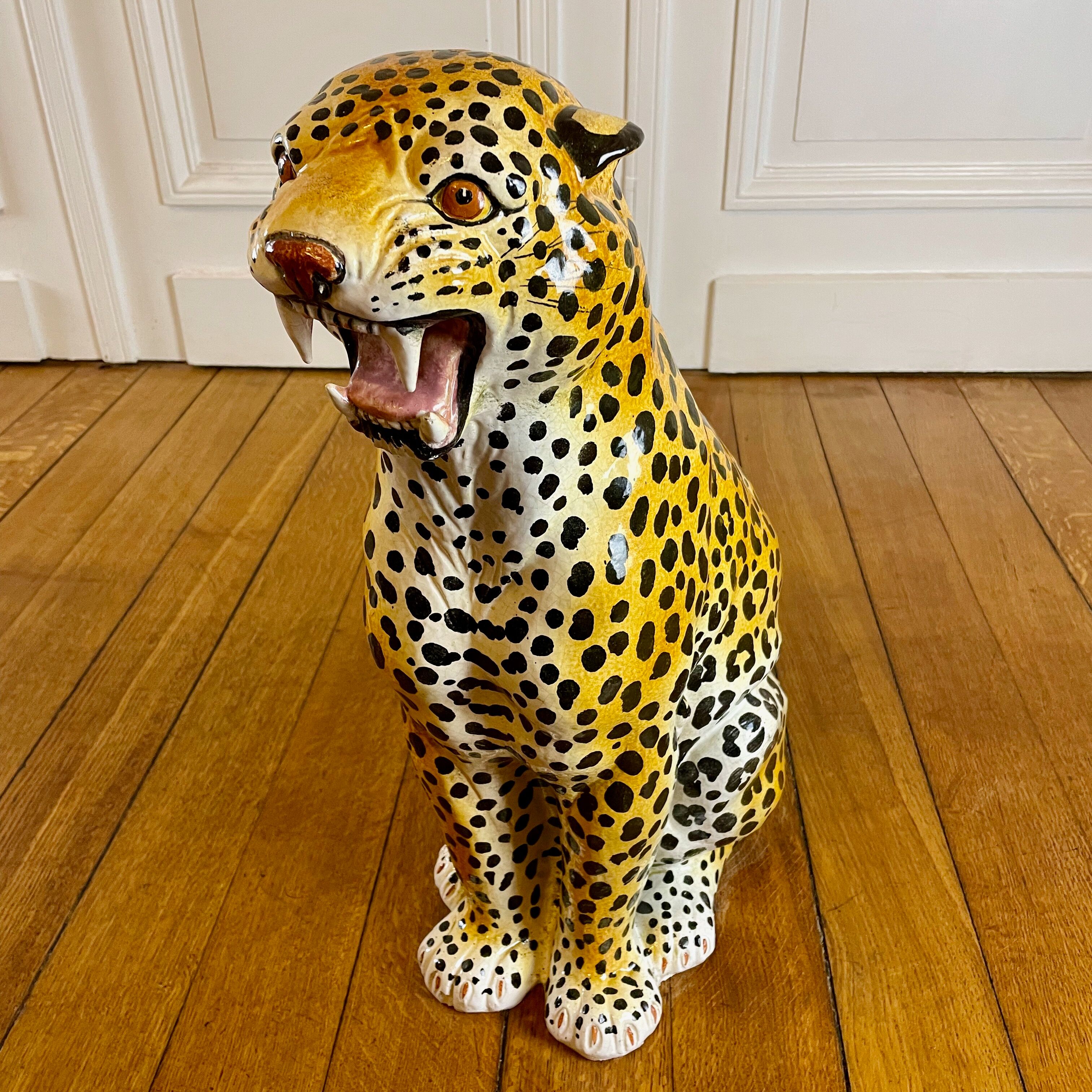 ceramic leopard, Italy, 1970