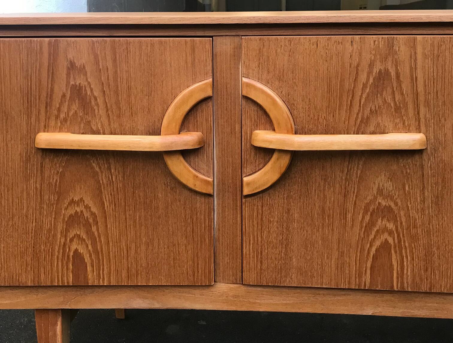 Light teak enfilade, 1960s-70s.