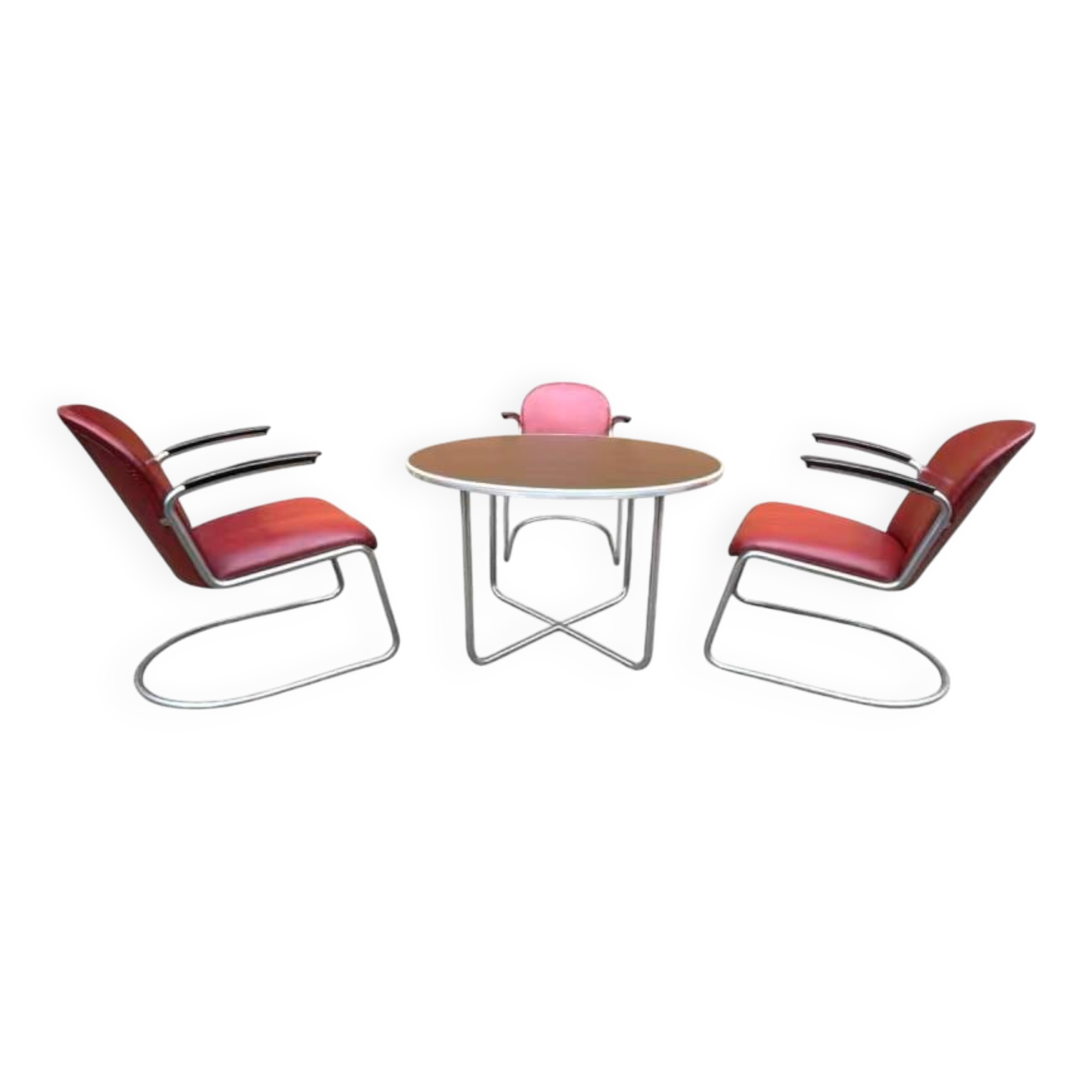 WILLEM HENDRIK GISPEN, set of 3 chairs 413 cantilever Art Deco Bauhaus