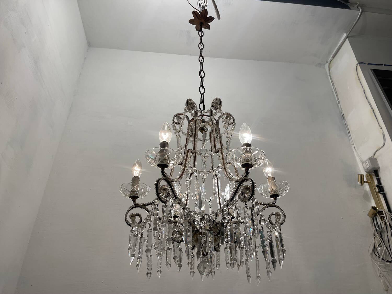 Vintage Crystal Beaded Chandelier